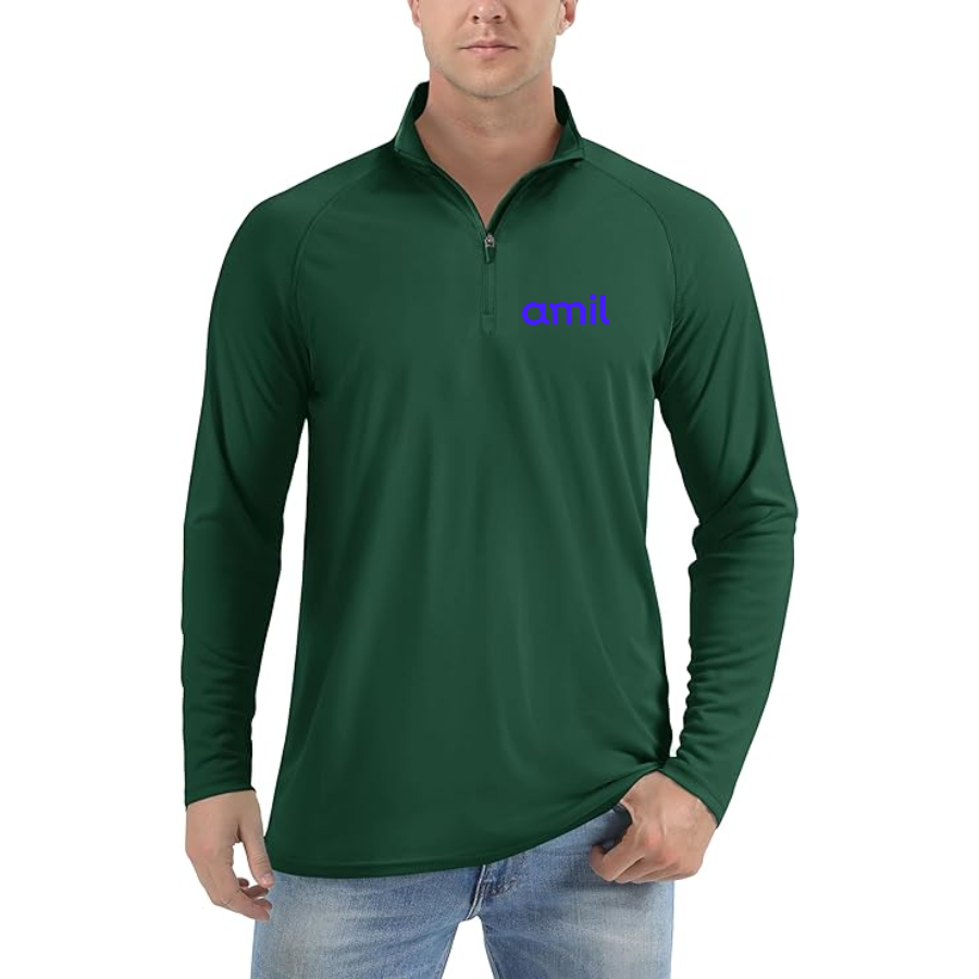 Men's Amil Lightweight Quarter-Zip Athletic Shirt Long Sleeve Performance Wear
