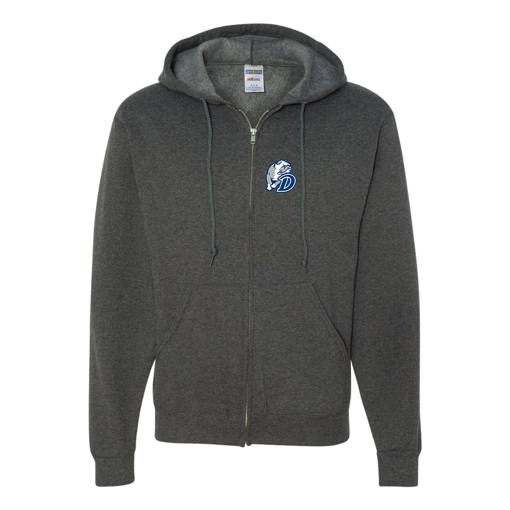 Men's Drake Bulldogs JERZEES NuBlend Full-Zip Hooded Sweatshirt