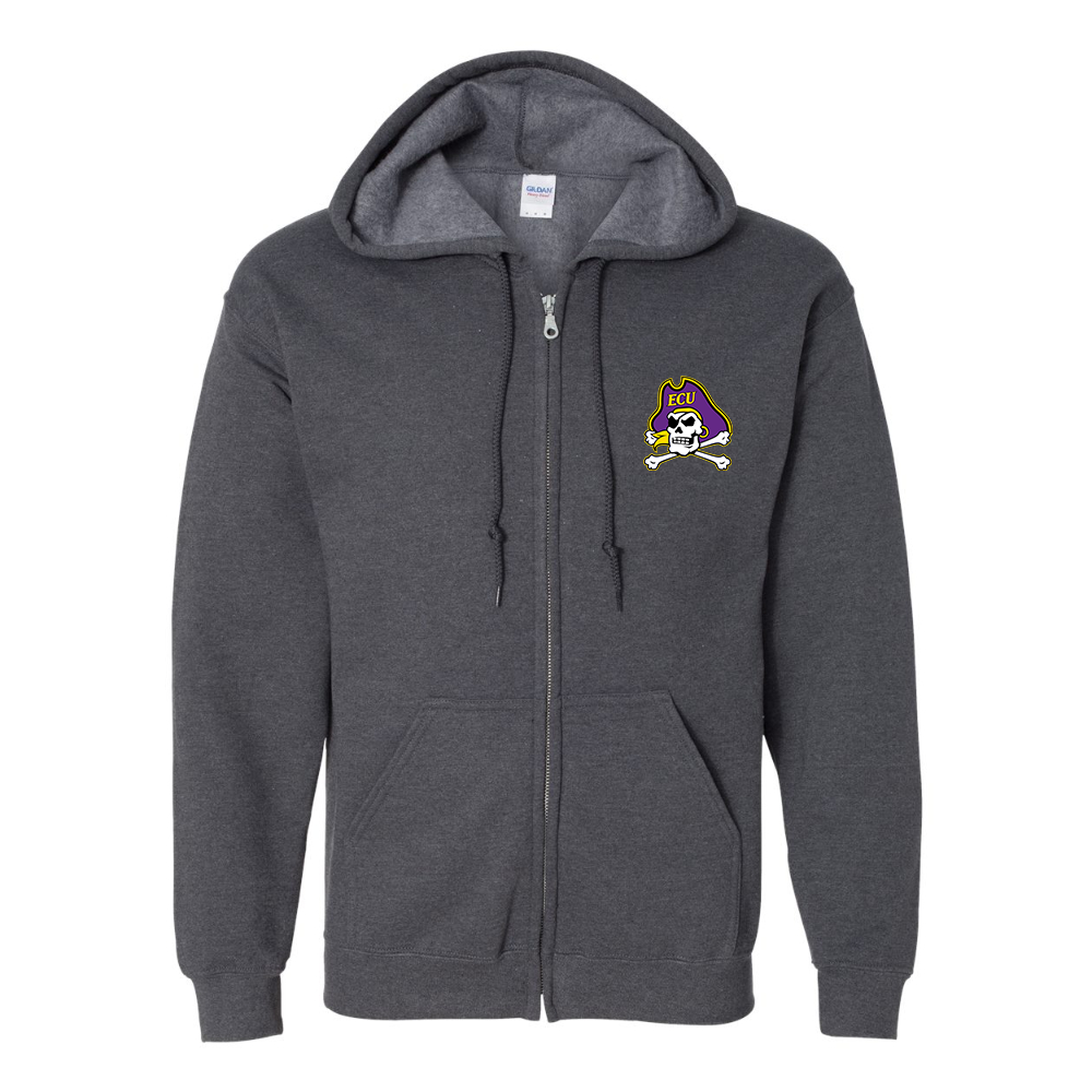 Men's East Carolina Pirates Gildan Heavy Blend Full Zip Hooded Sweatshirt