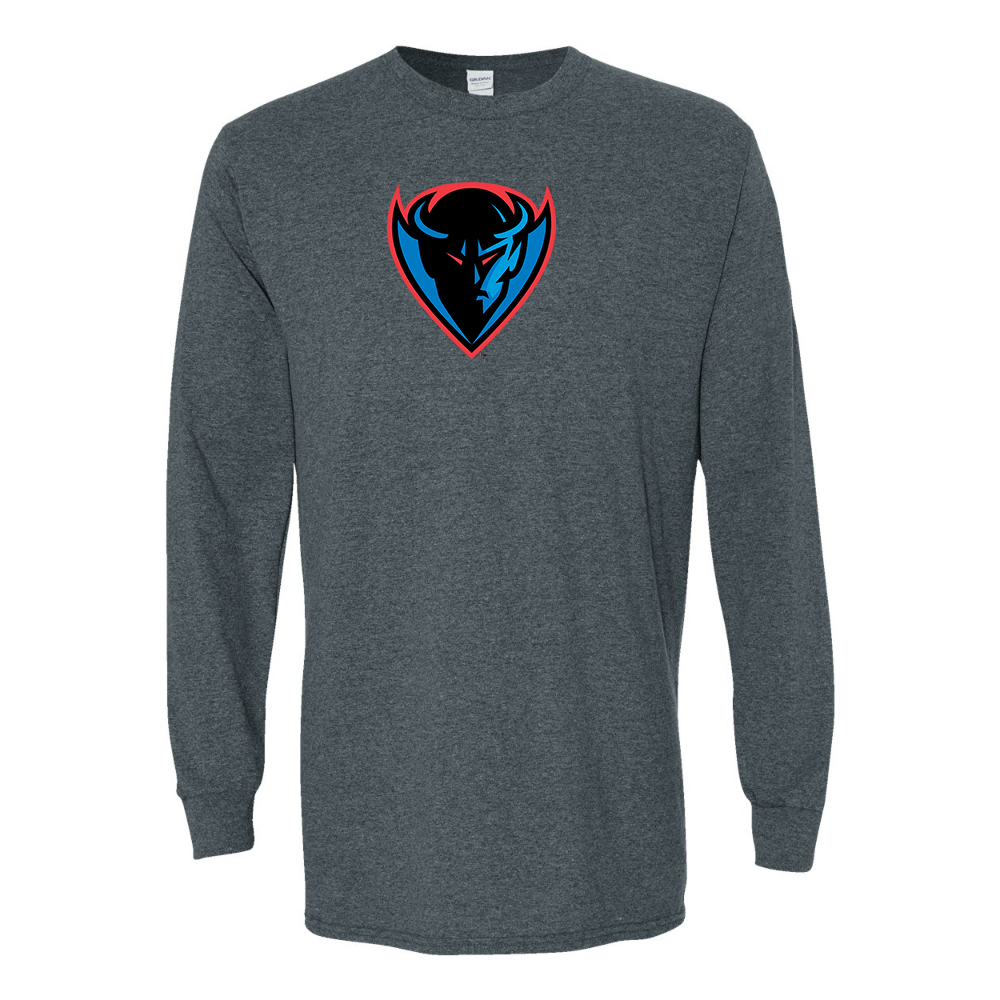 Men's DePaul Blue Demons Gildan Heavy Cotton Long Sleeve T-Shirt
