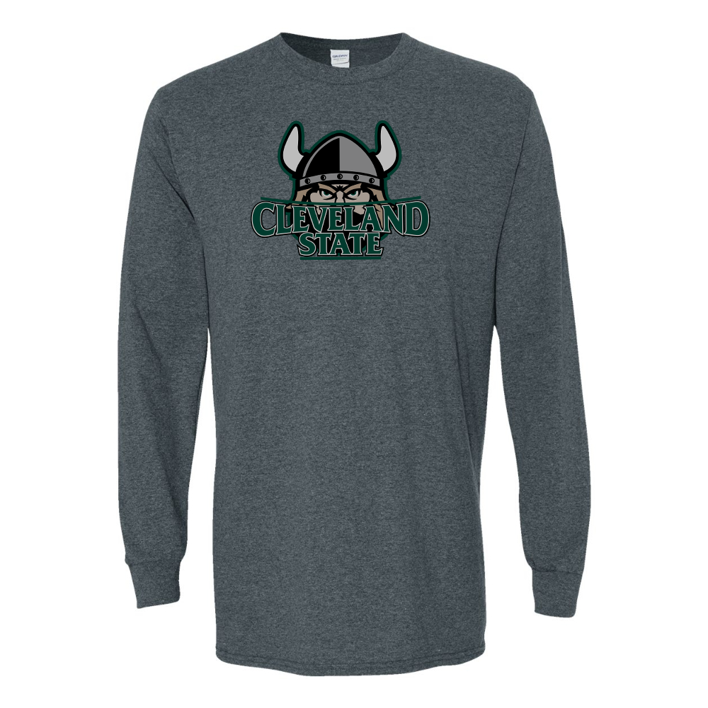 Men's Cleveland State Vikings Gildan Heavy Cotton Long Sleeve T-Shirt