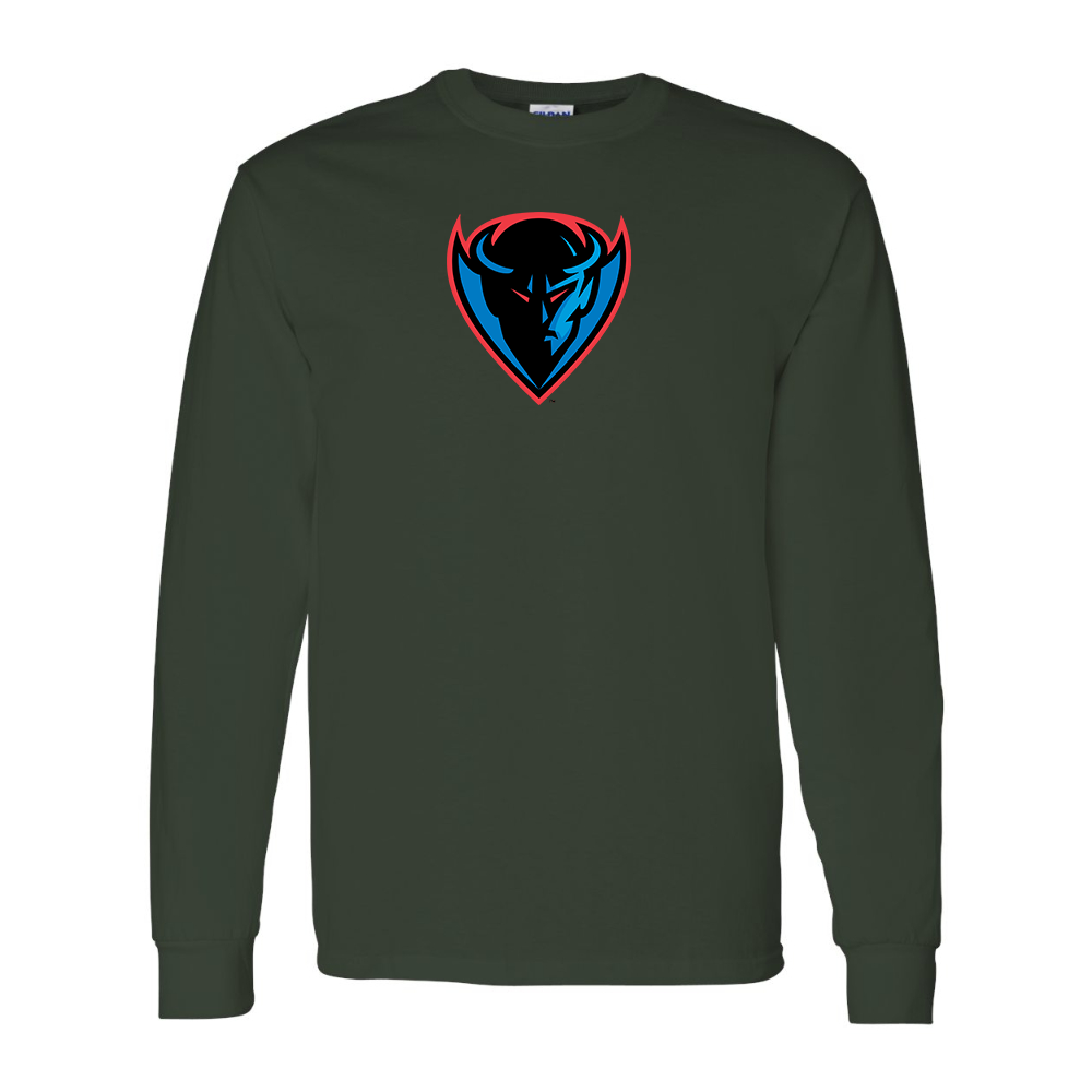Men's DePaul Blue Demons Gildan Heavy Cotton Long Sleeve T-Shirt