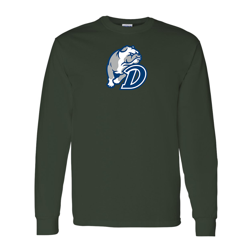 Men's Drake Bulldogs Gildan Heavy Cotton Long Sleeve T-Shirt