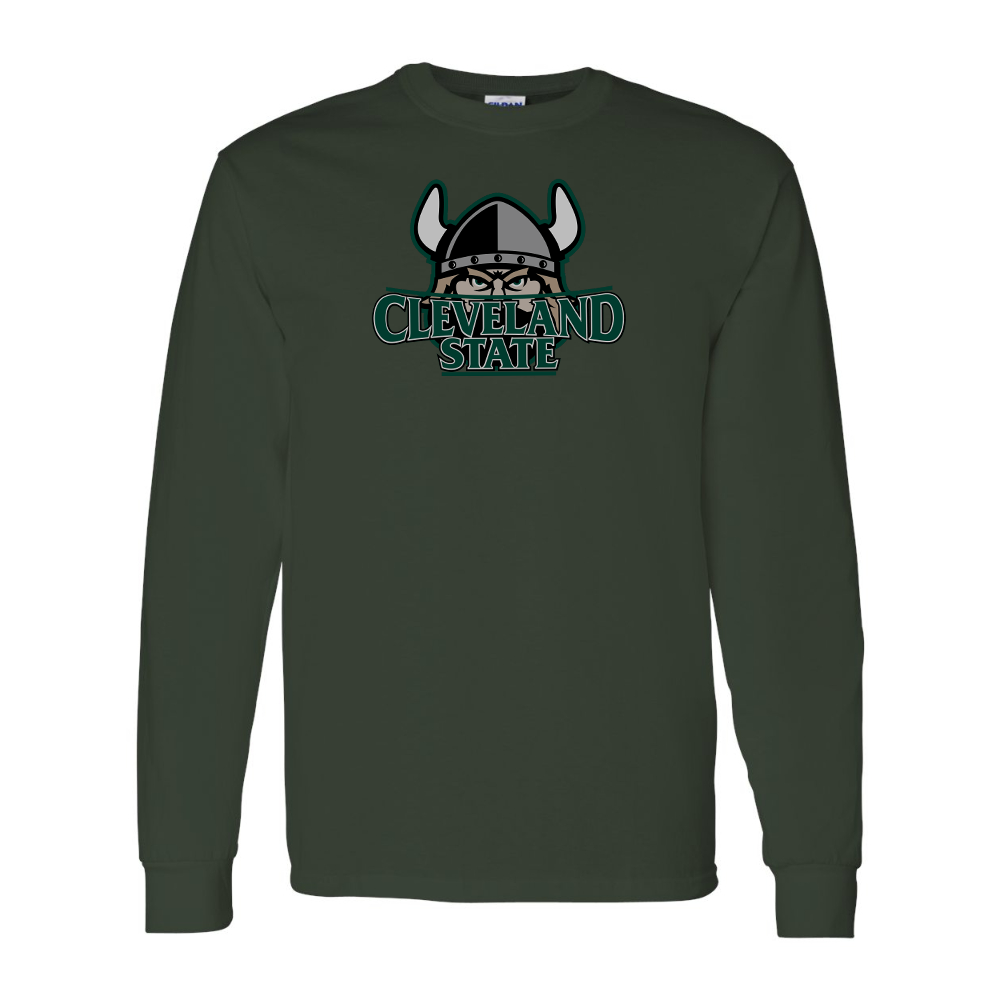 Men's Cleveland State Vikings Gildan Heavy Cotton Long Sleeve T-Shirt