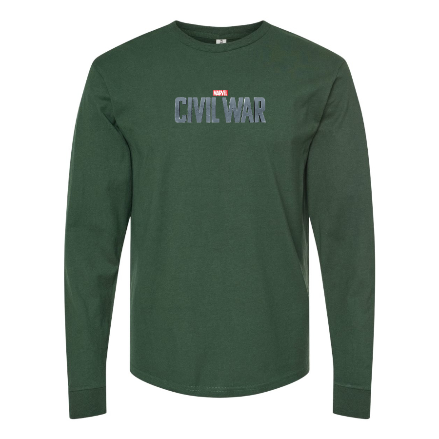 Men's Marvel Civil War Logo Cotton Long Sleeve T-Shirt