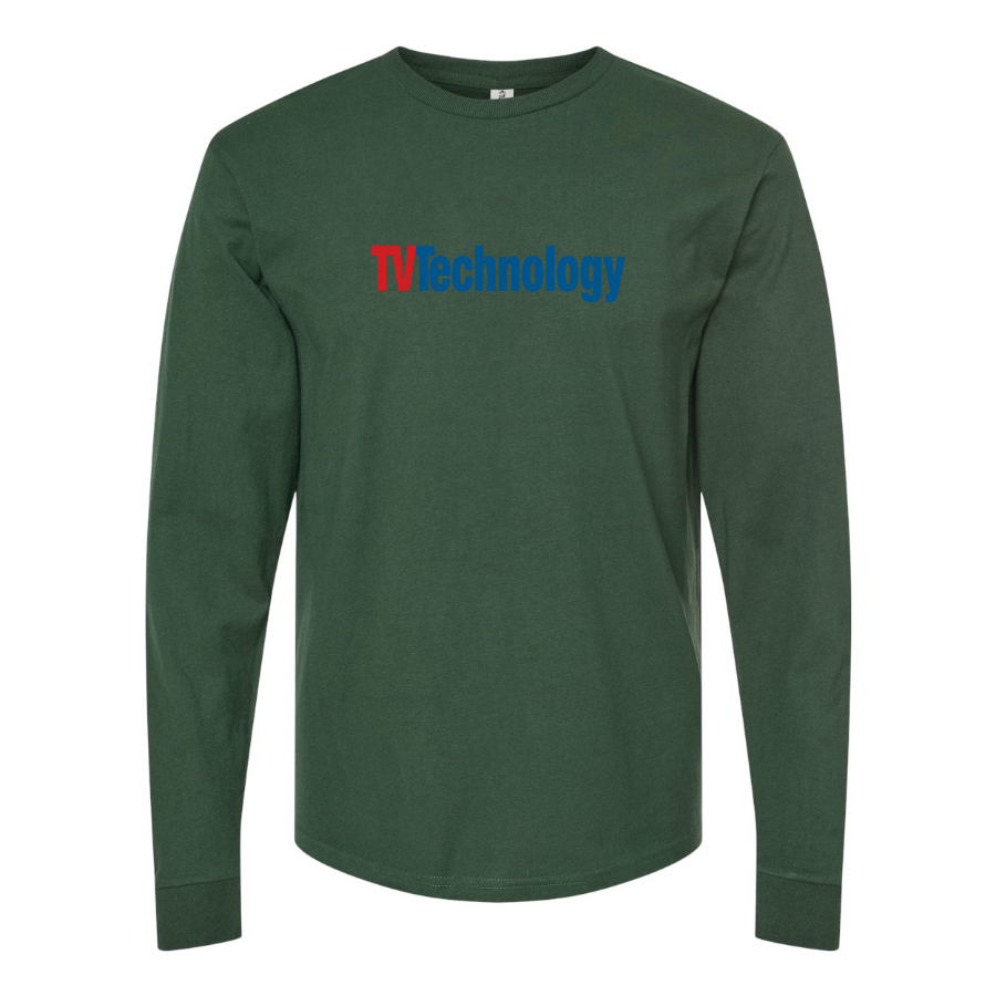 Men's TV Technology Logo Cotton Long Sleeve T-Shirt