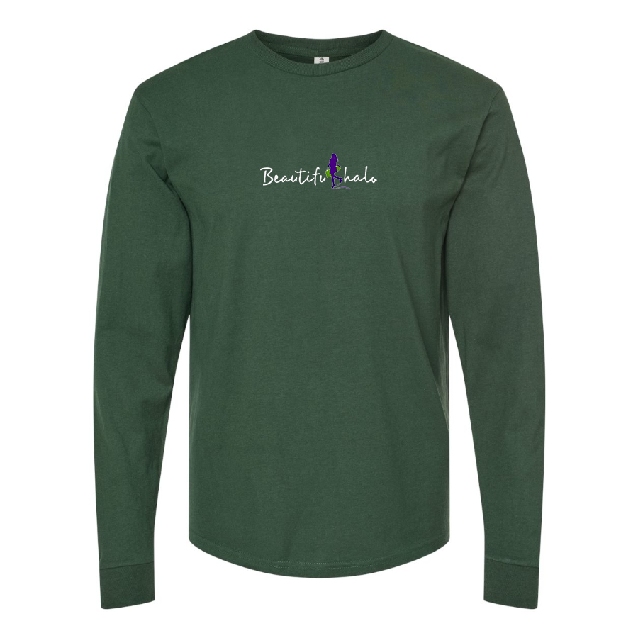 Men's Beatiful Halo Logo Cotton Long Sleeve T-Shirt