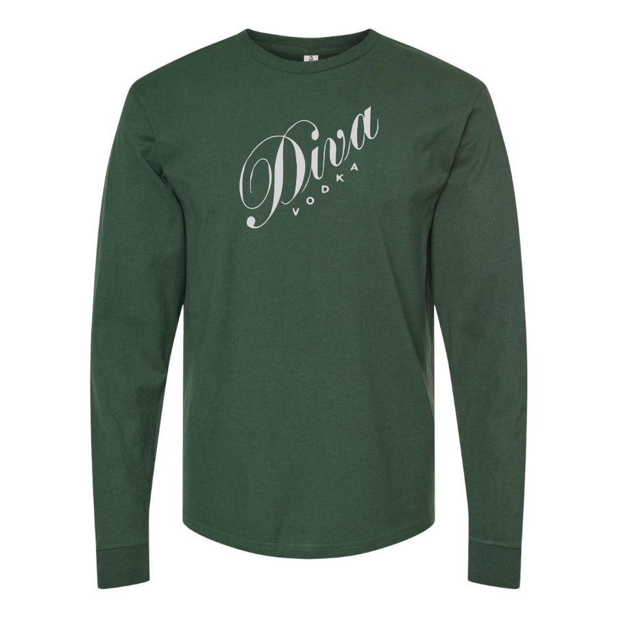 Men's Diva Logo Cotton Long Sleeve T-Shirt