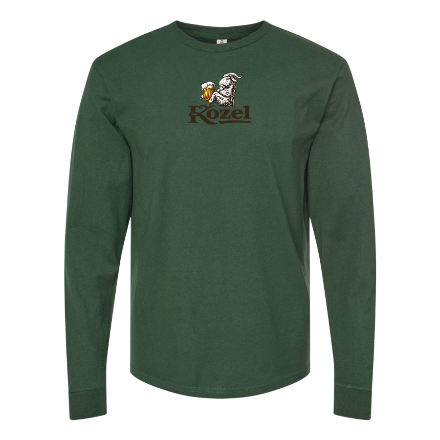 Men's Velkopopovicky Kozel Logo Cotton Long Sleeve T-Shirt