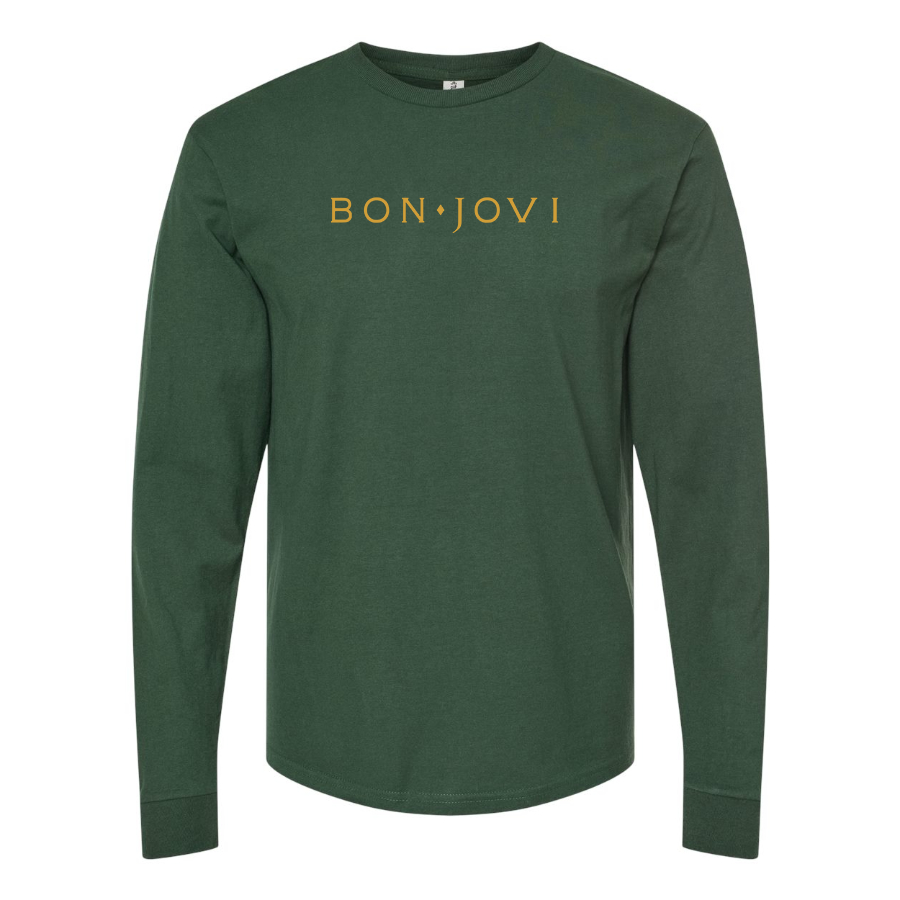 Men's Bon Jovi Logo Cotton Long Sleeve T-Shirt