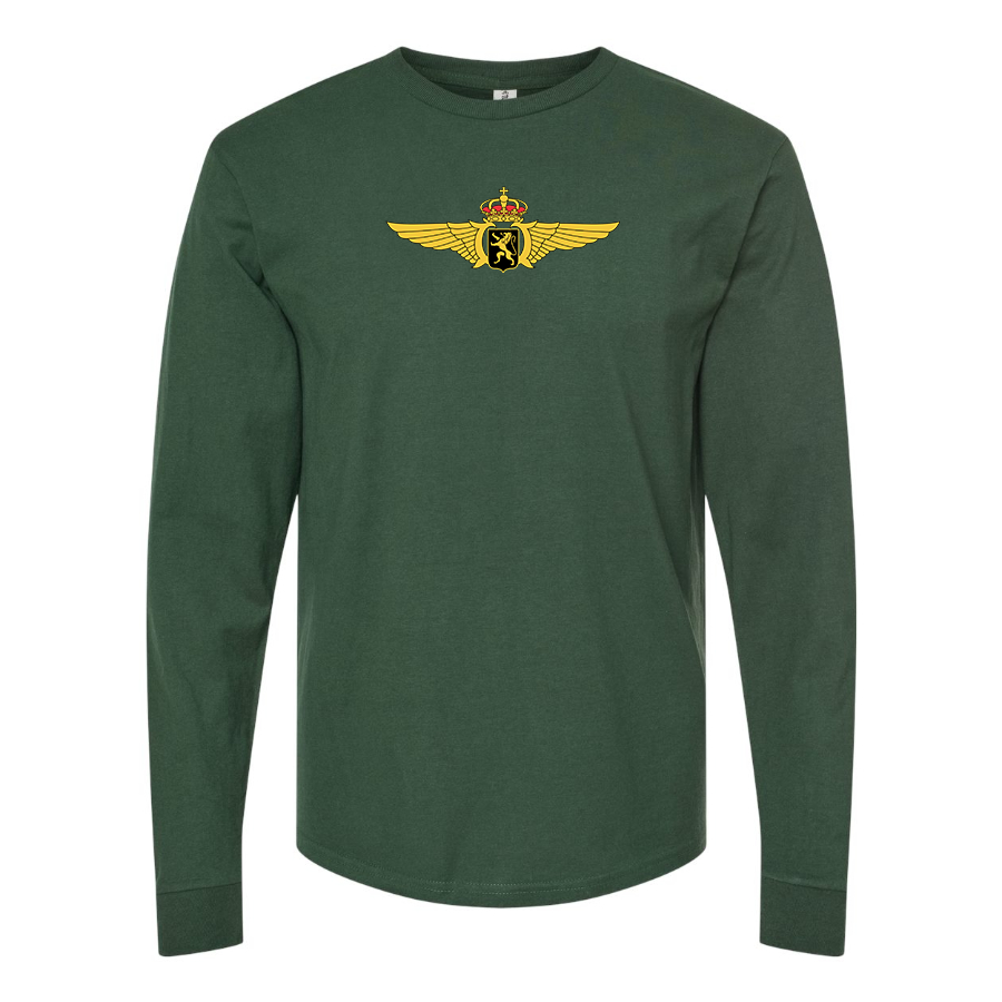 Men's Belgian Air Force Logo Cotton Long Sleeve T-Shirt