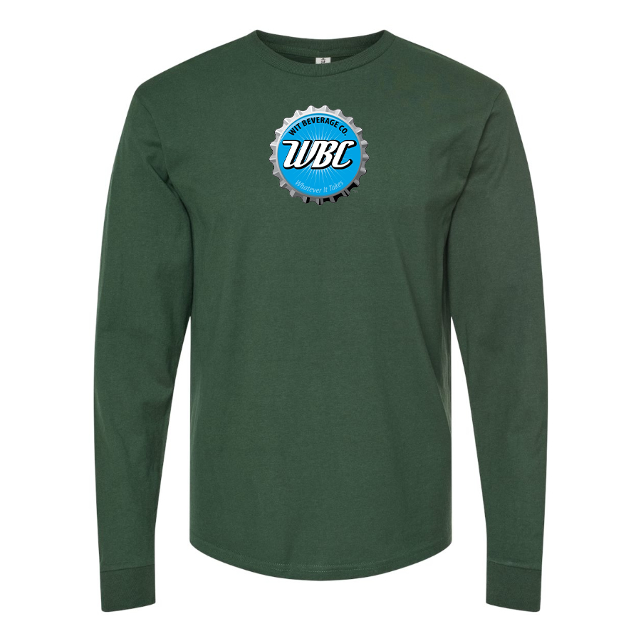 Men's Wit Beverage Company Logo Cotton Long Sleeve T-Shirt