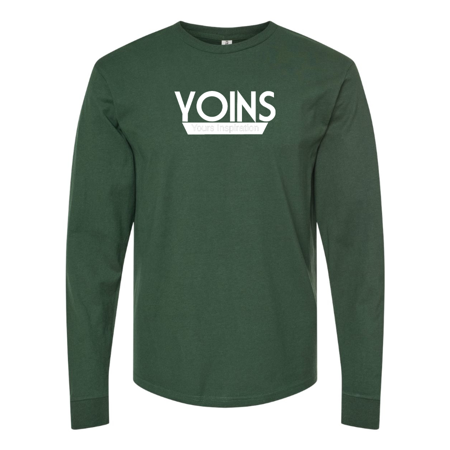 Men's Yoins Logo Cotton Long Sleeve T-Shirt