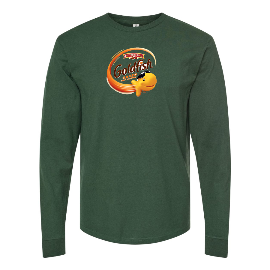 Men's Goldfish Logo Cotton Long Sleeve T-Shirt