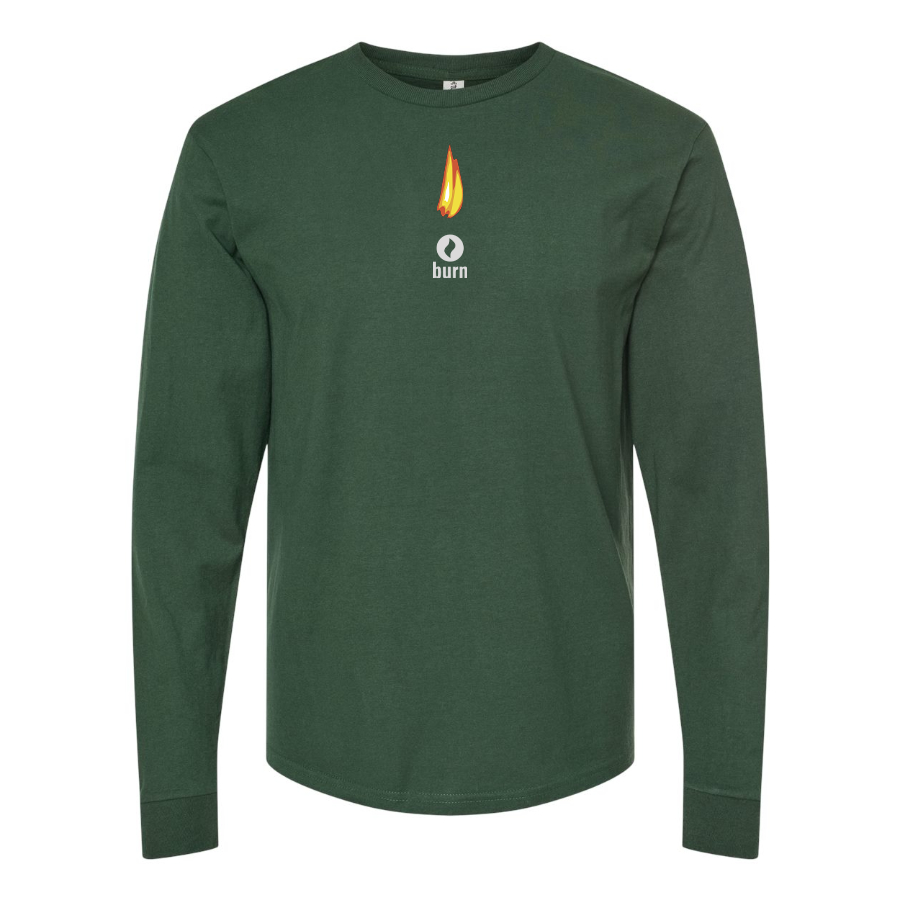 Men's Burn Logo Cotton Long Sleeve T-Shirt