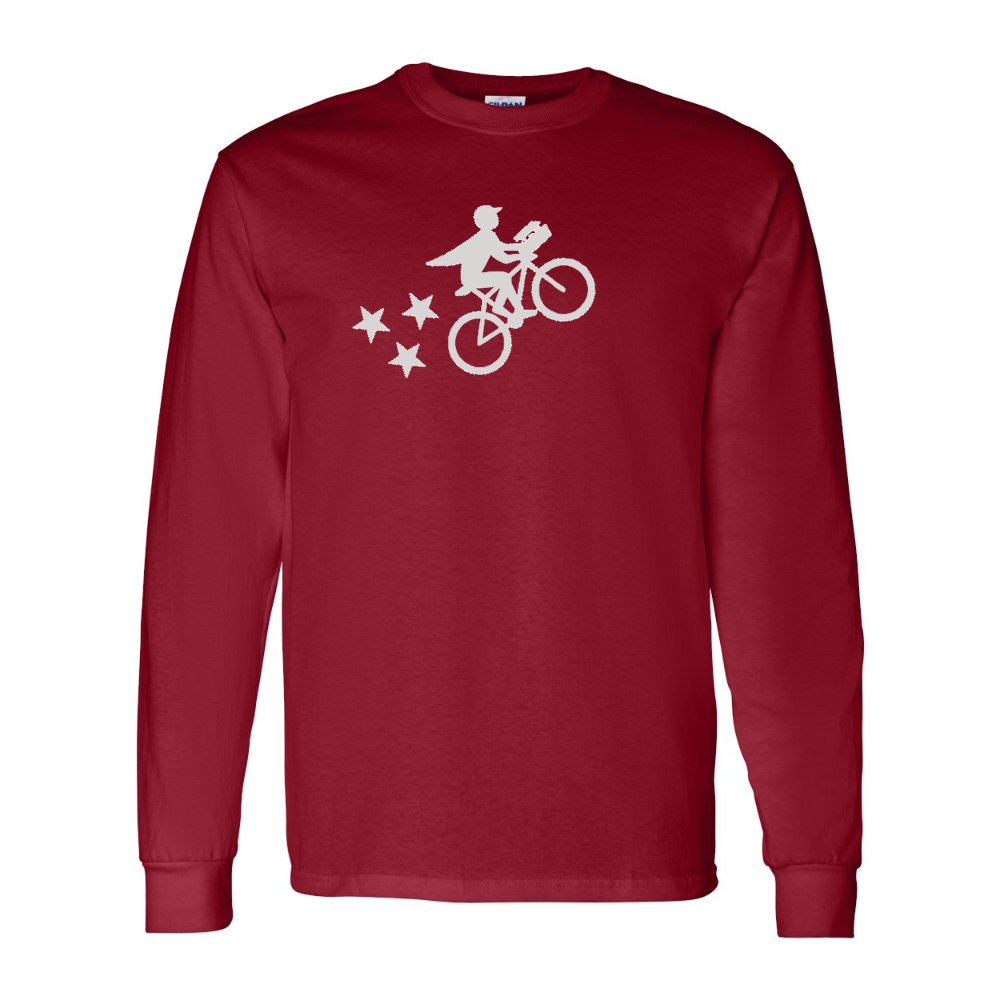 Men's Postmates Bike Gildan Heavy Cotton Long Sleeve T-Shirt