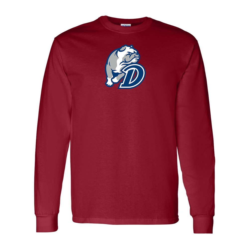 Men's Drake Bulldogs Gildan Heavy Cotton Long Sleeve T-Shirt