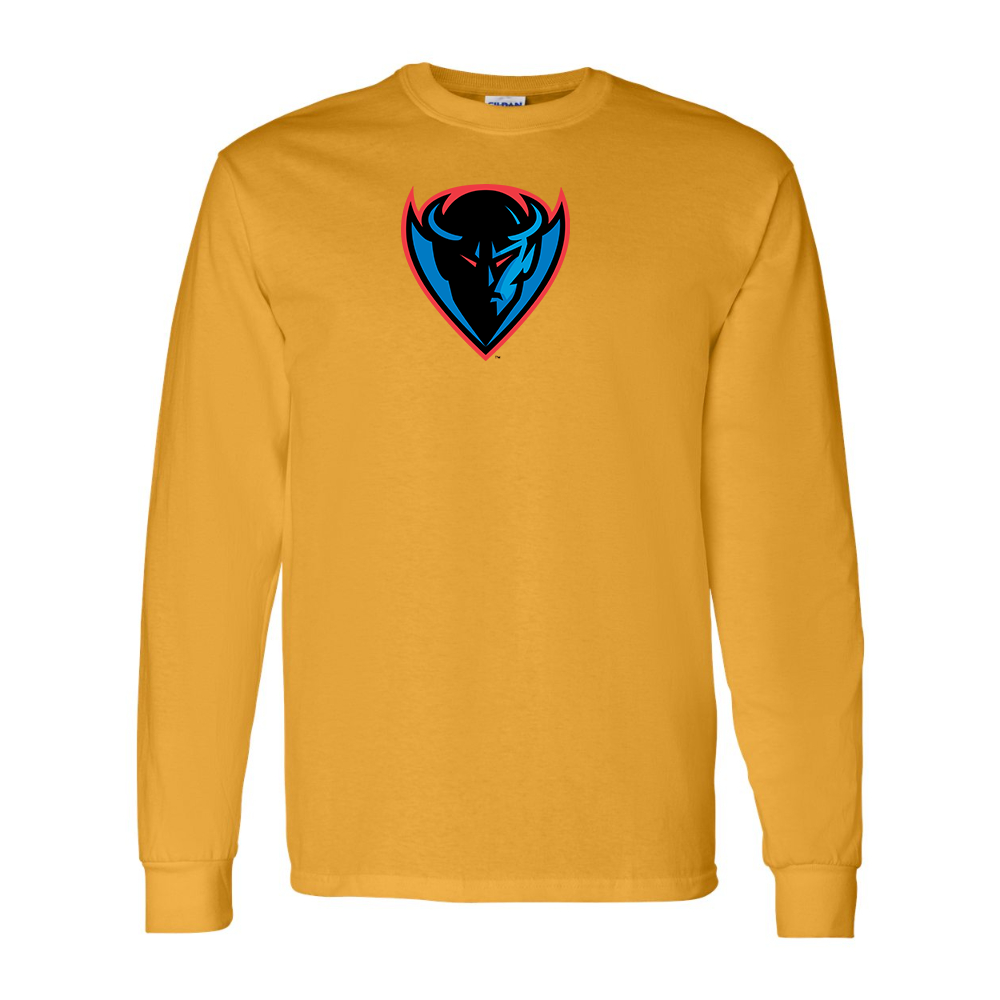 Men's DePaul Blue Demons Gildan Heavy Cotton Long Sleeve T-Shirt