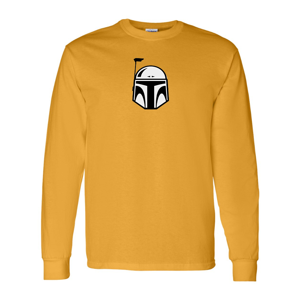 Men's Star Wars Boba Fett Helmet Gildan Heavy Cotton Long Sleeve T-Shirt