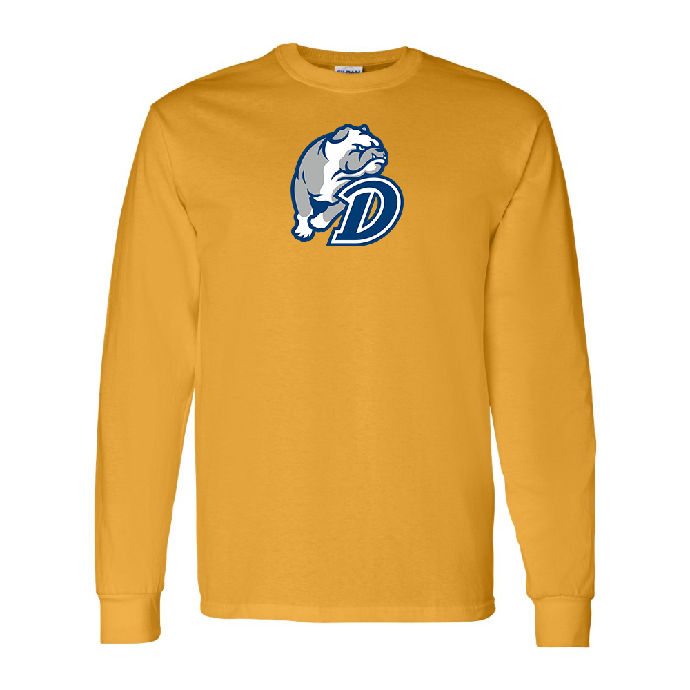 Men's Drake Bulldogs Gildan Heavy Cotton Long Sleeve T-Shirt