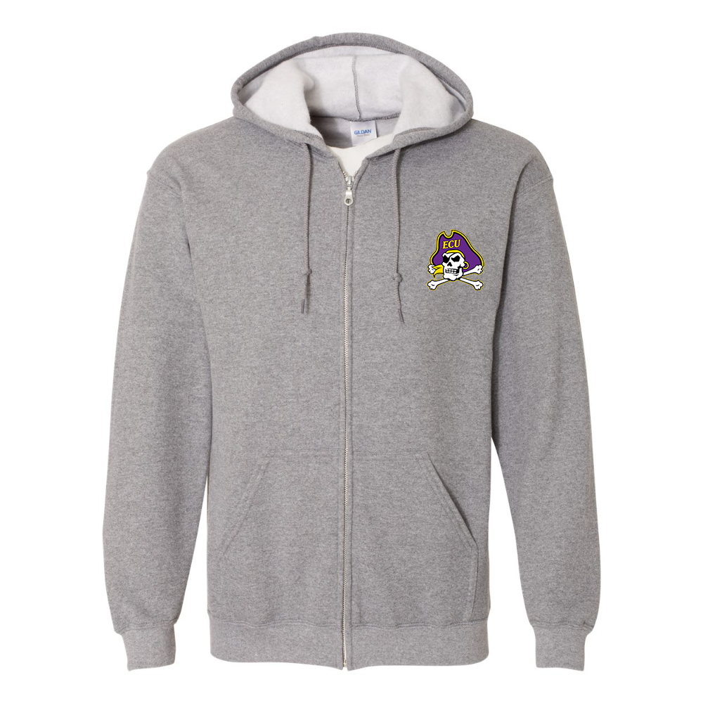 Men's East Carolina Pirates Gildan Heavy Blend Full Zip Hooded Sweatshirt