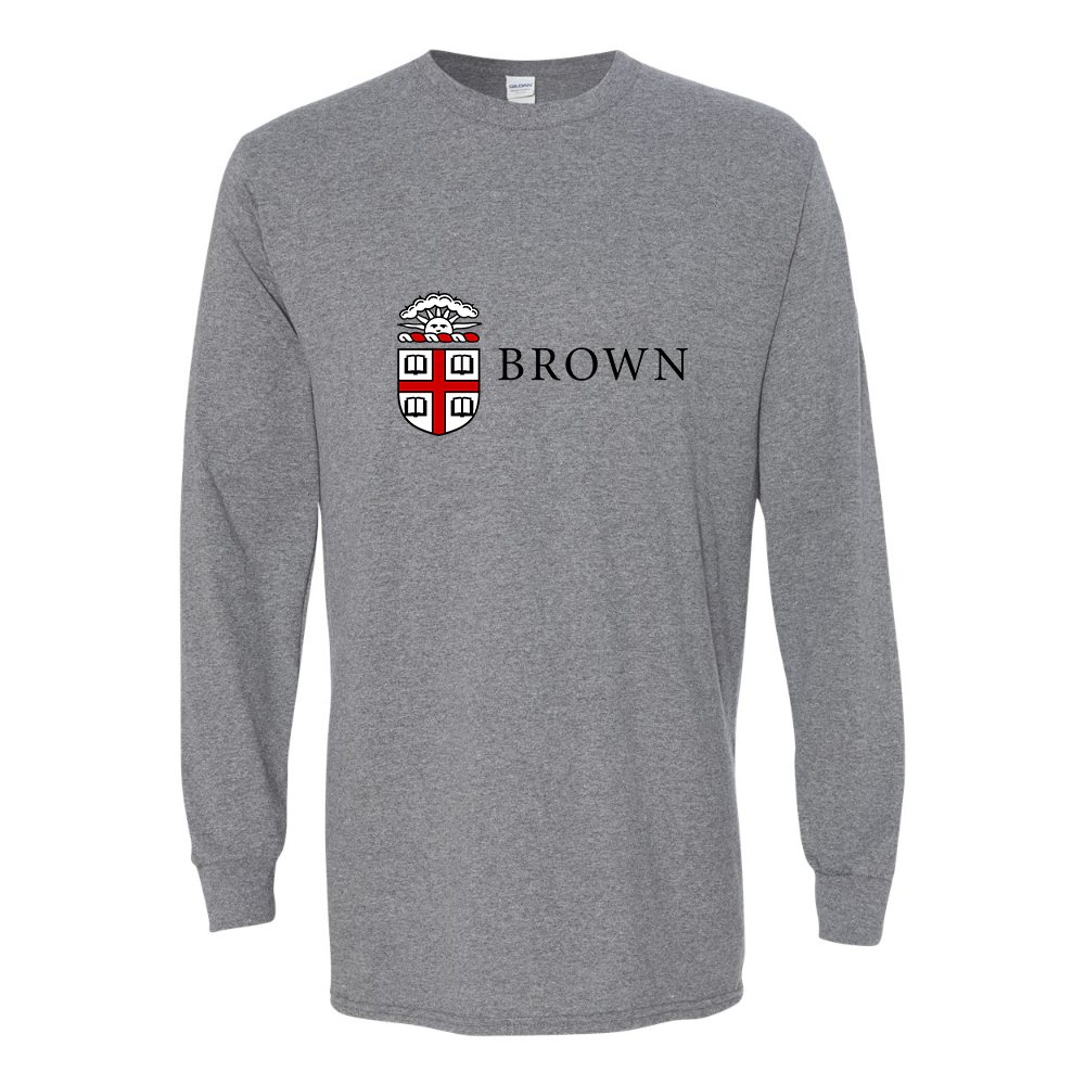 Men's Brown University Gildan Heavy Cotton Long Sleeve T-Shirt