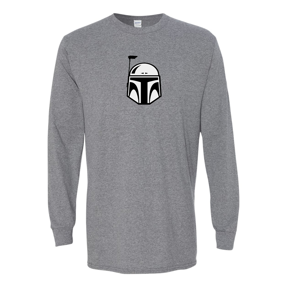 Men's Star Wars Boba Fett Helmet Gildan Heavy Cotton Long Sleeve T-Shirt