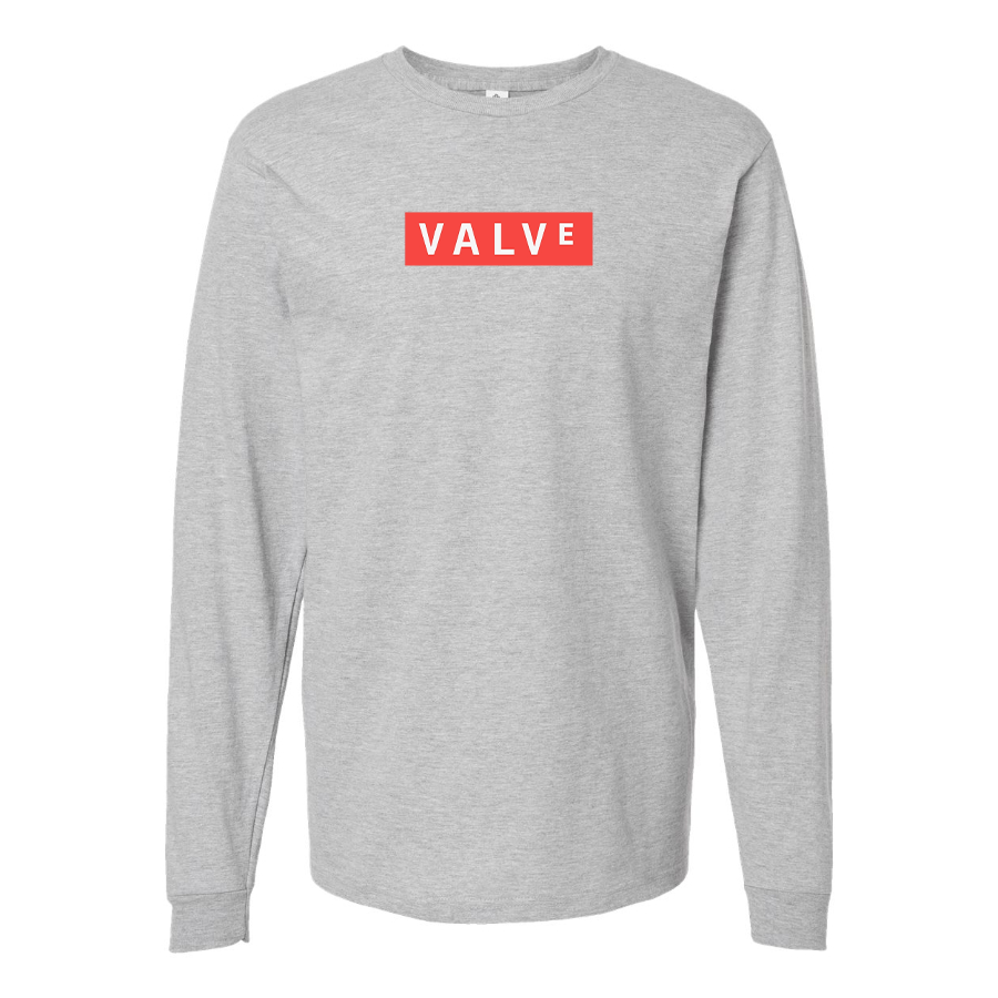 Men's Valve Banner Logo Cotton Long Sleeve T-Shirt