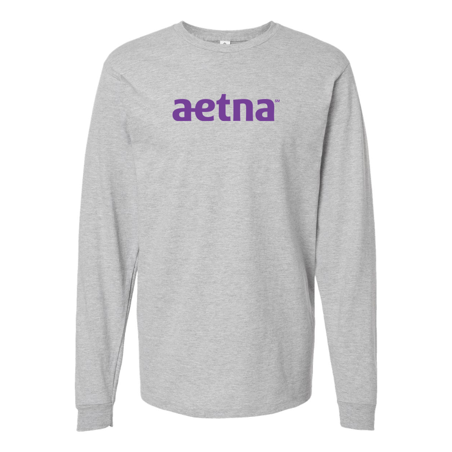 Men's Aetna Logo Cotton Long Sleeve T-Shirt