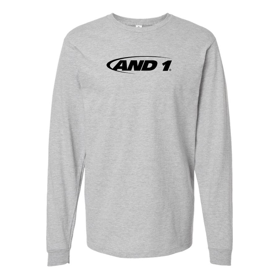 Men's AND1 Logo Cotton Long Sleeve T-Shirt