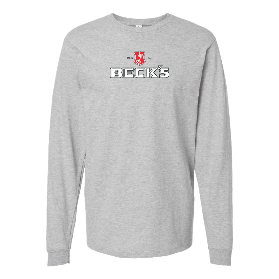 Men's Becks Logo Cotton Long Sleeve T-Shirt