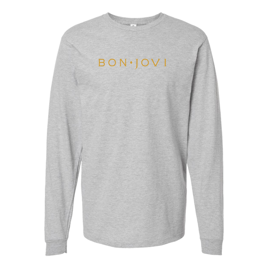 Men's Bon Jovi Logo Cotton Long Sleeve T-Shirt