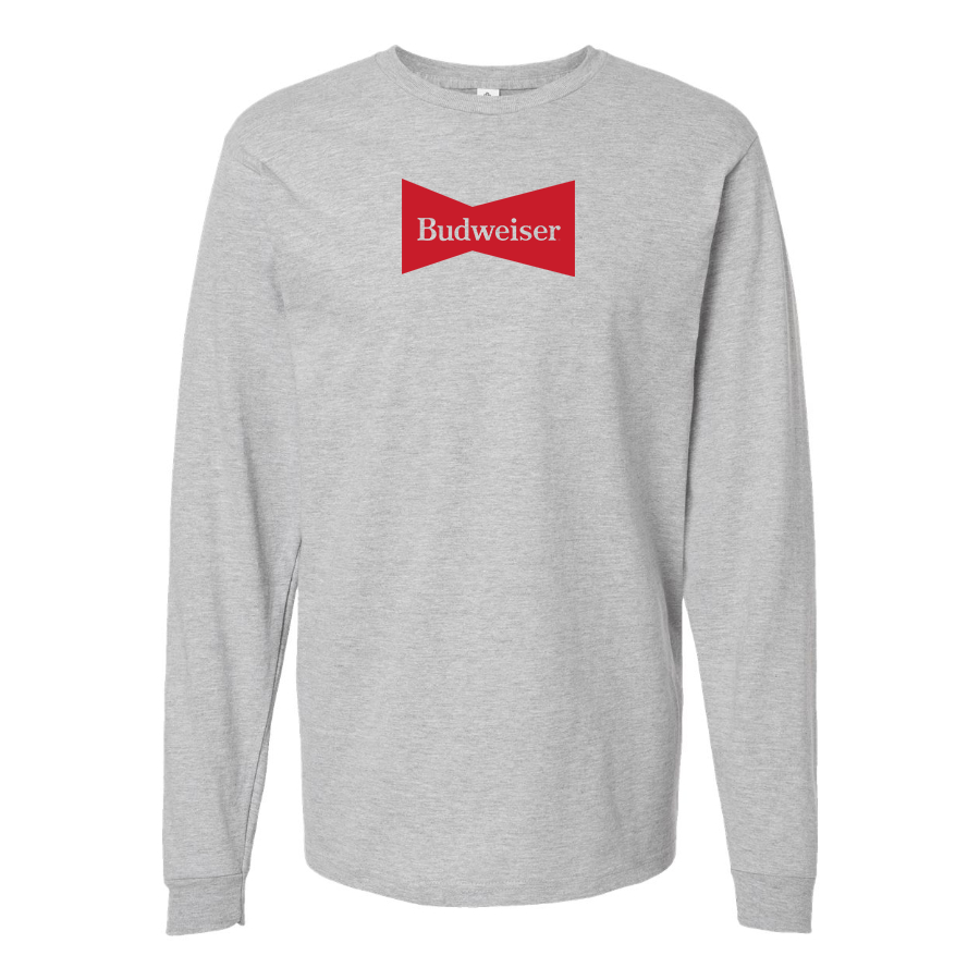 Men's Budweiser Logo Cotton Long Sleeve T-Shirt