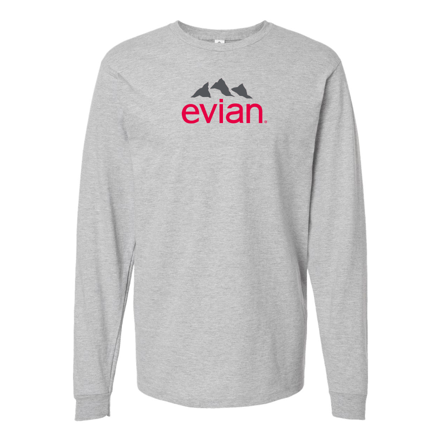 Men's Evian Logo Cotton Long Sleeve T-Shirt