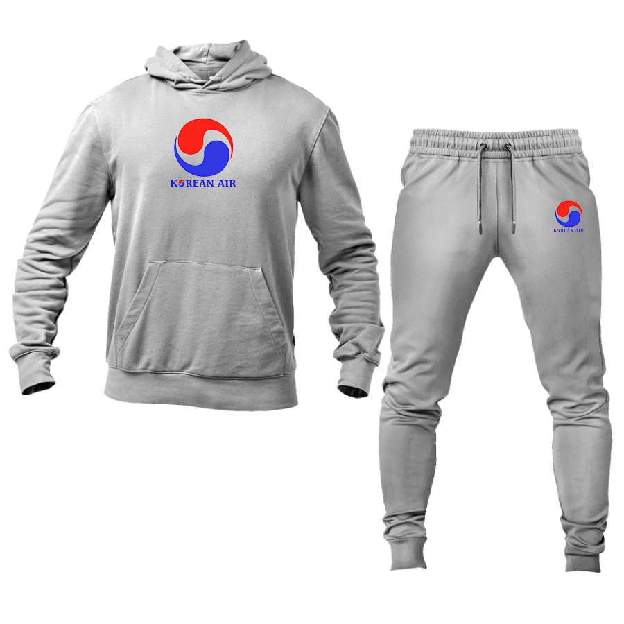 Men's Korean Air Logo Hoodie Joggers Set