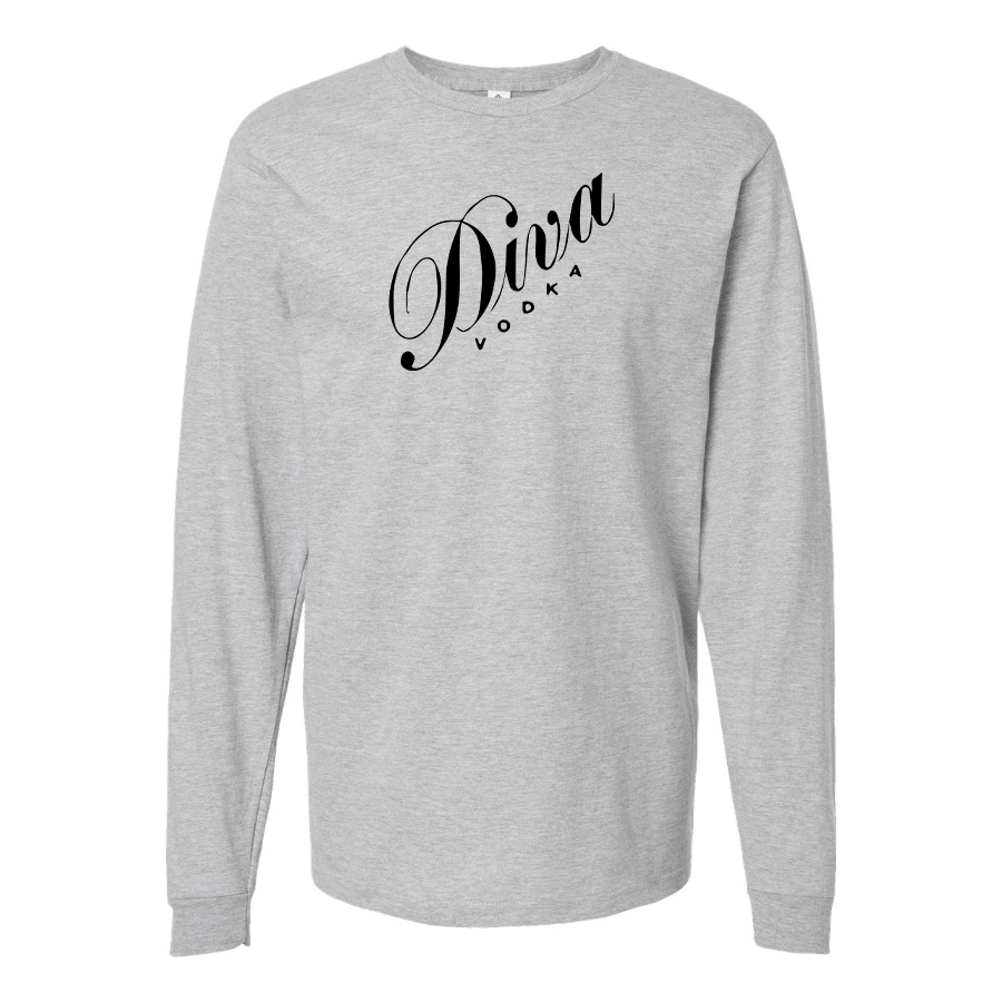 Men's Diva Logo Cotton Long Sleeve T-Shirt