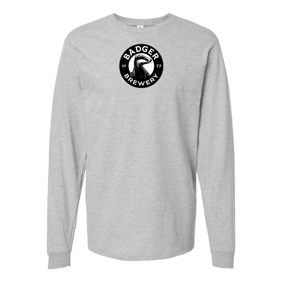 Men's Badger Brewery Logo Cotton Long Sleeve T-Shirt