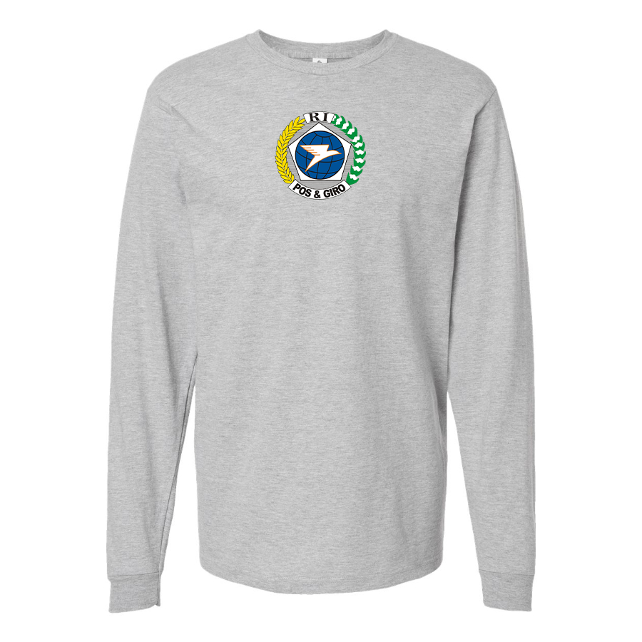 Men's Pos & Giro Logo Cotton Long Sleeve T-Shirt