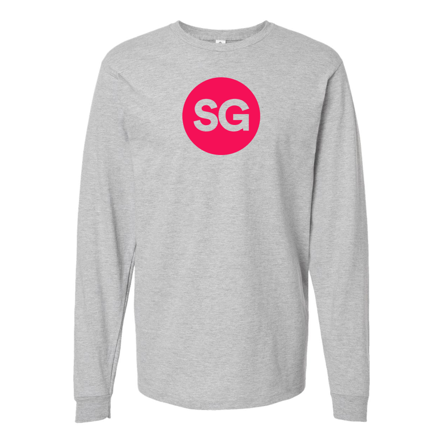 Men's Sofiagray Logo Cotton Long Sleeve T-Shirt