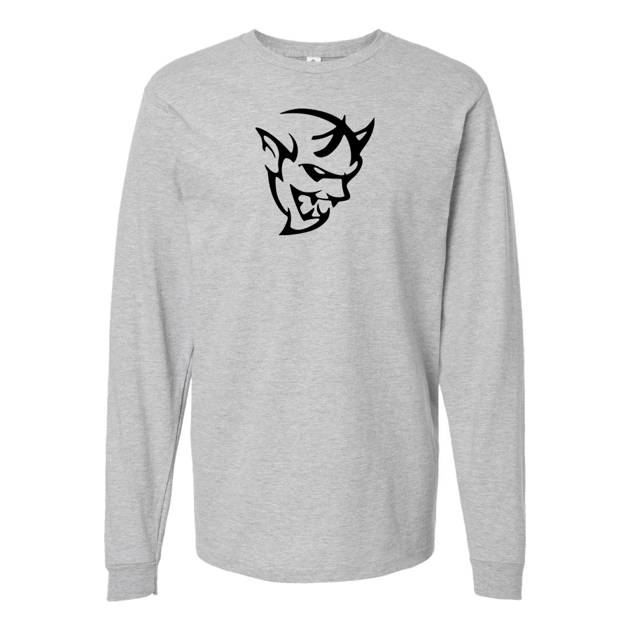 Men's Dodge Demon Logo Cotton Long Sleeve T-Shirt