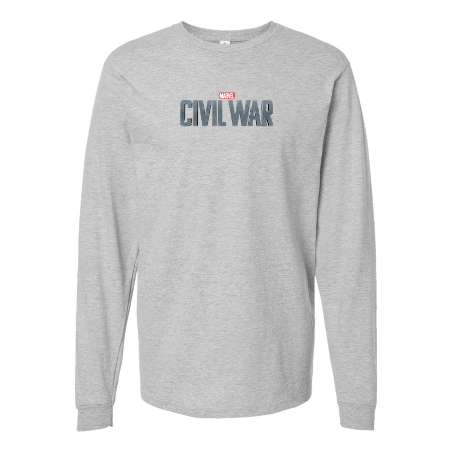 Men's Marvel Civil War Logo Cotton Long Sleeve T-Shirt