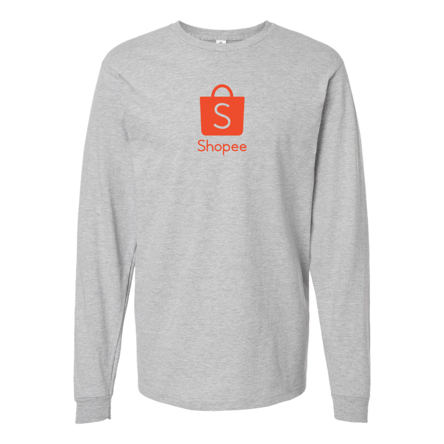 Men's Shopee Logo Cotton Long Sleeve T-Shirt
