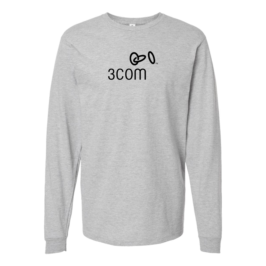 Men's 3Com Logo Cotton Long Sleeve T-Shirt