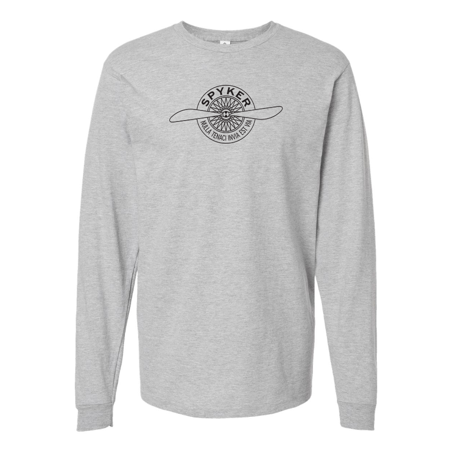 Men's Spyker Logo Cotton Long Sleeve T-Shirt