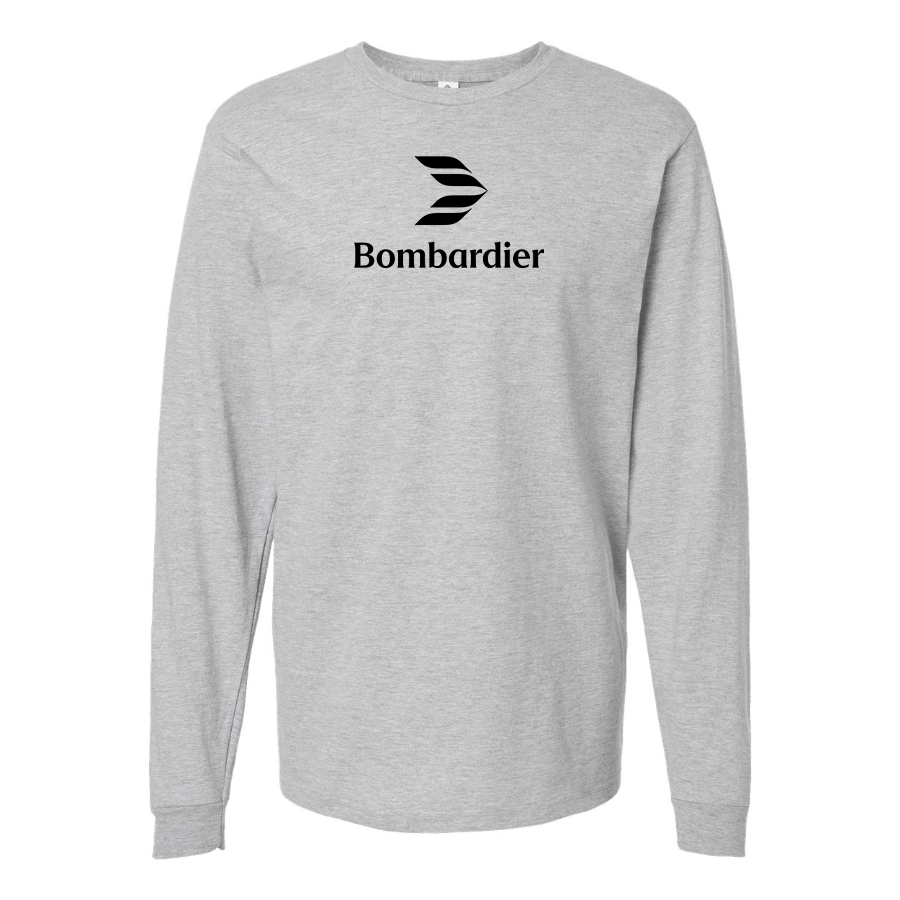 Men's Bombardier Logo Cotton Long Sleeve T-Shirt