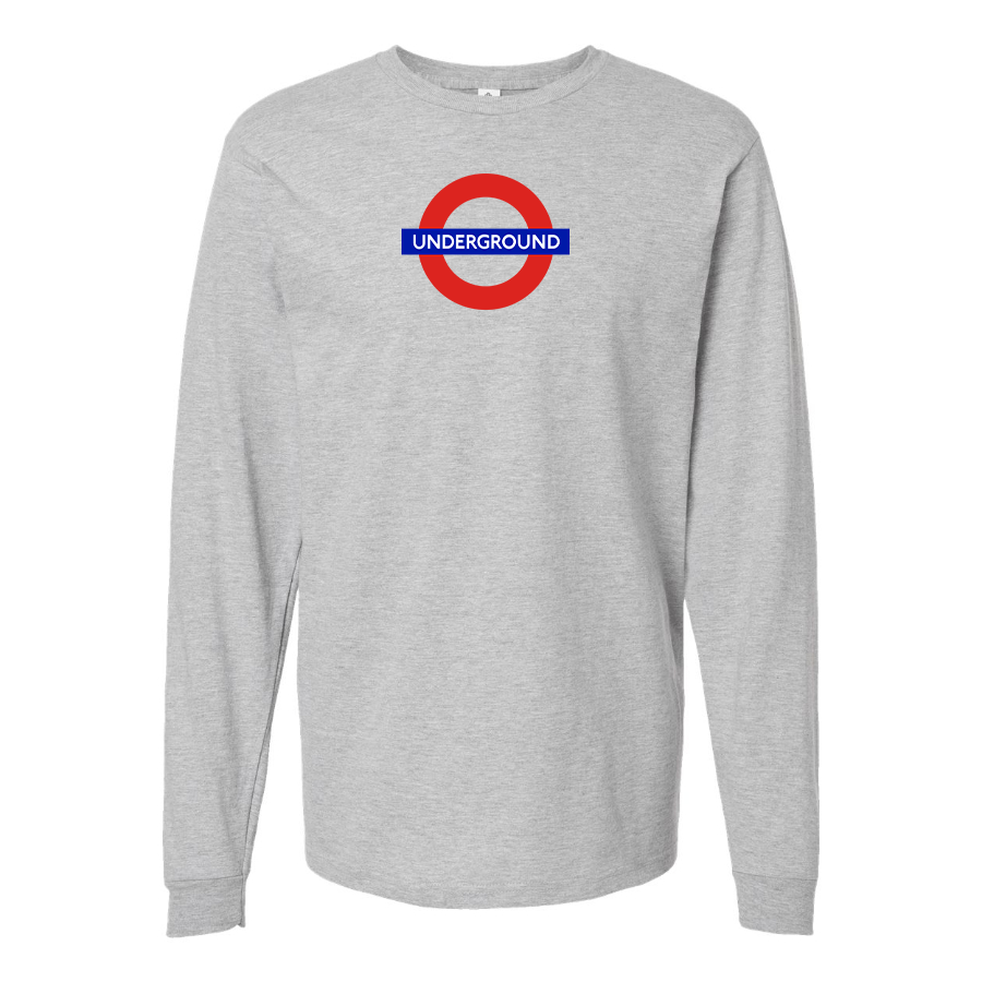 Men's London Tube Logo Cotton Long Sleeve T-Shirt