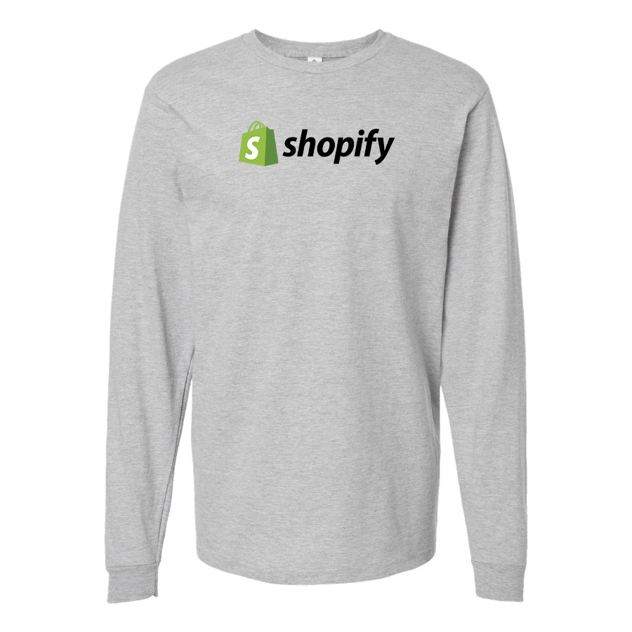 Men's Shopify Logo Cotton Long Sleeve T-Shirt