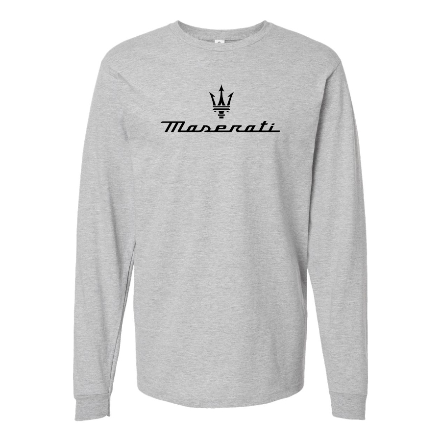 Men's Maserati Logo Cotton Long Sleeve T-Shirt