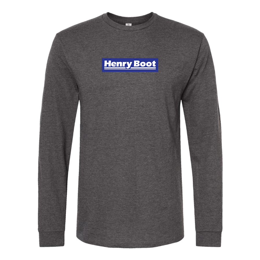Men's Henry Boot Logo Cotton Long Sleeve T-Shirt