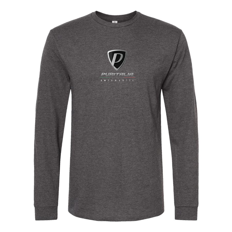 Men's Puritalia Automobili Logo Cotton Long Sleeve T-Shirt